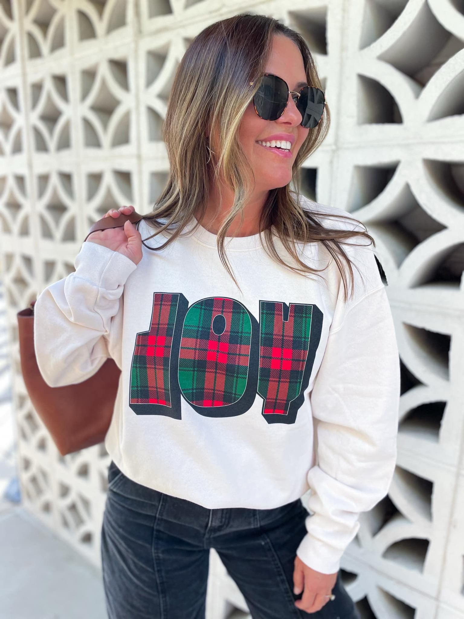 Plaid Joy Sweatshirt