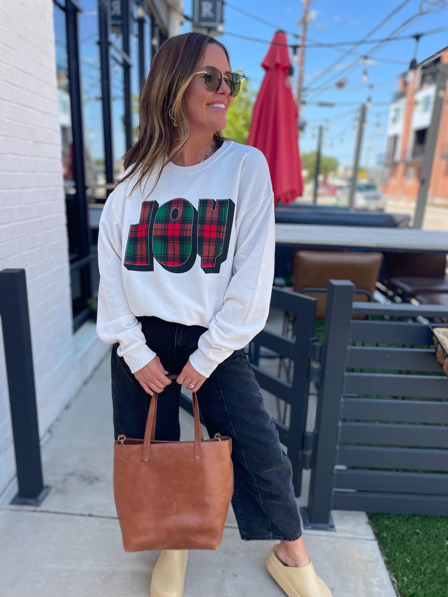 Plaid Joy Sweatshirt