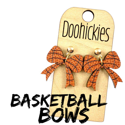 1.5" Basketball Bow Dangle Earrings