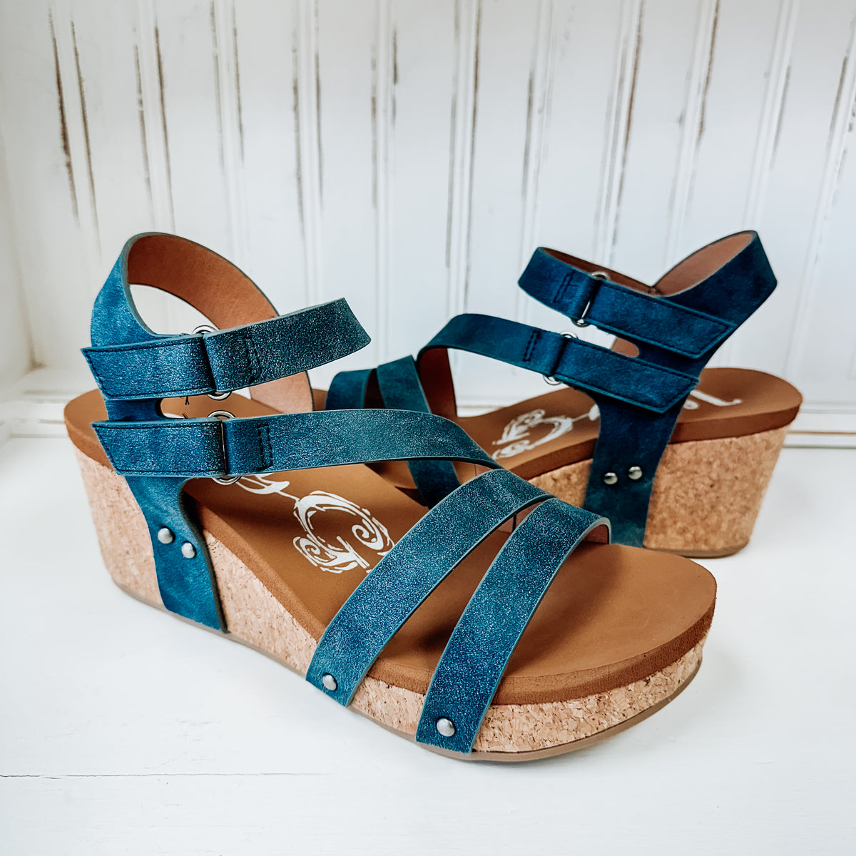 Hariett Wedge Sandal - Navy