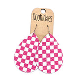 2.5" The Checkered Candy Earrings Collection - Pink Checks