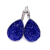 Big As Texas Teardrop Dangle Earrings - Indigo Blue