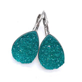 Big As Texas Teardrop Dangle Earrings - Teal