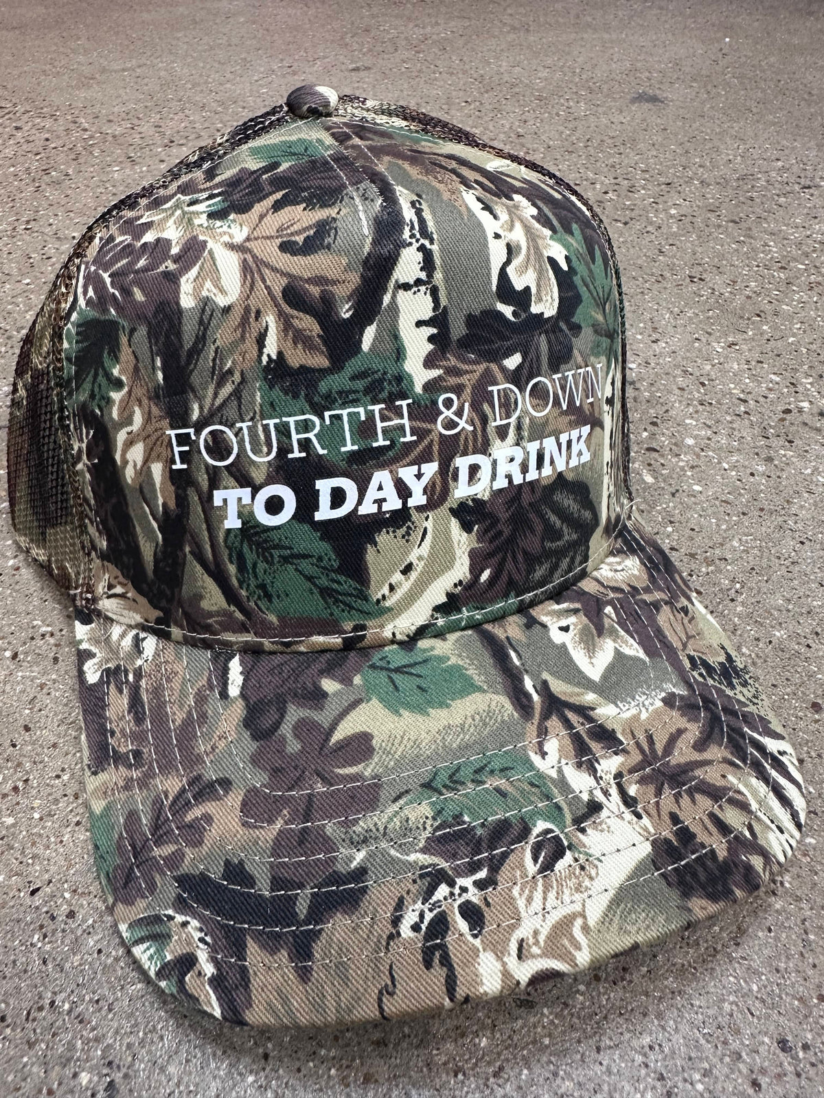 Fourth & Down to Day Drink Real Camo Canvas Trucker Hat *ONLINE EXCLUSIVE*