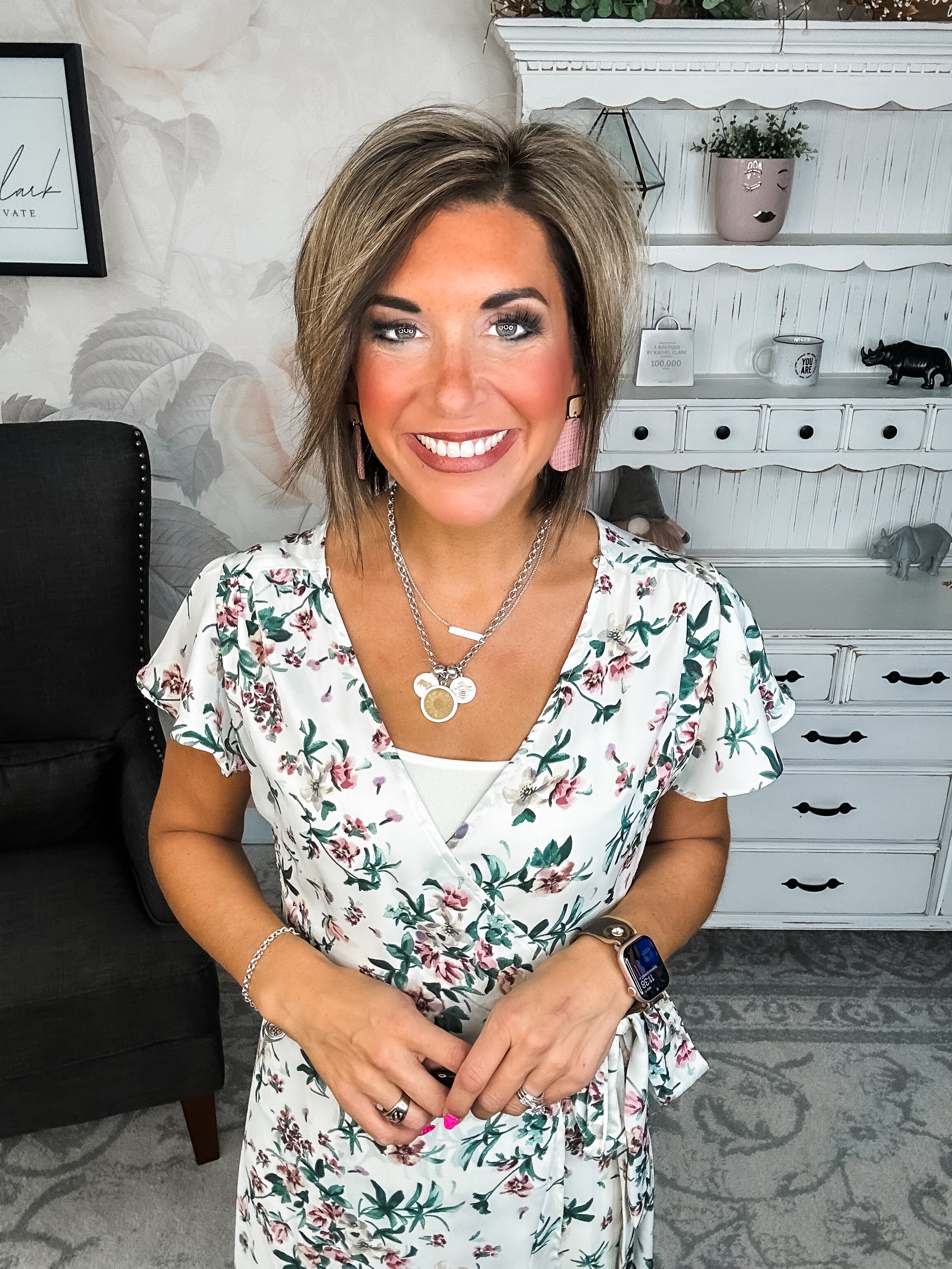 Stay With Me Forever Floral Dress - Cream
