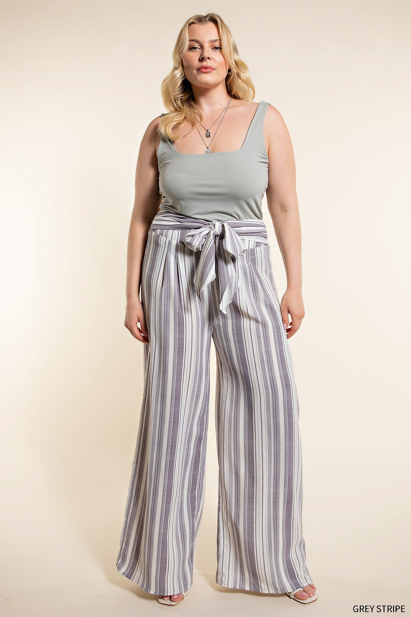 One to Remember Tie Front Pants - Grey