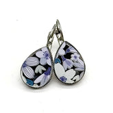 Big As Texas Teardrop Dangle Earrings - Purple Floral