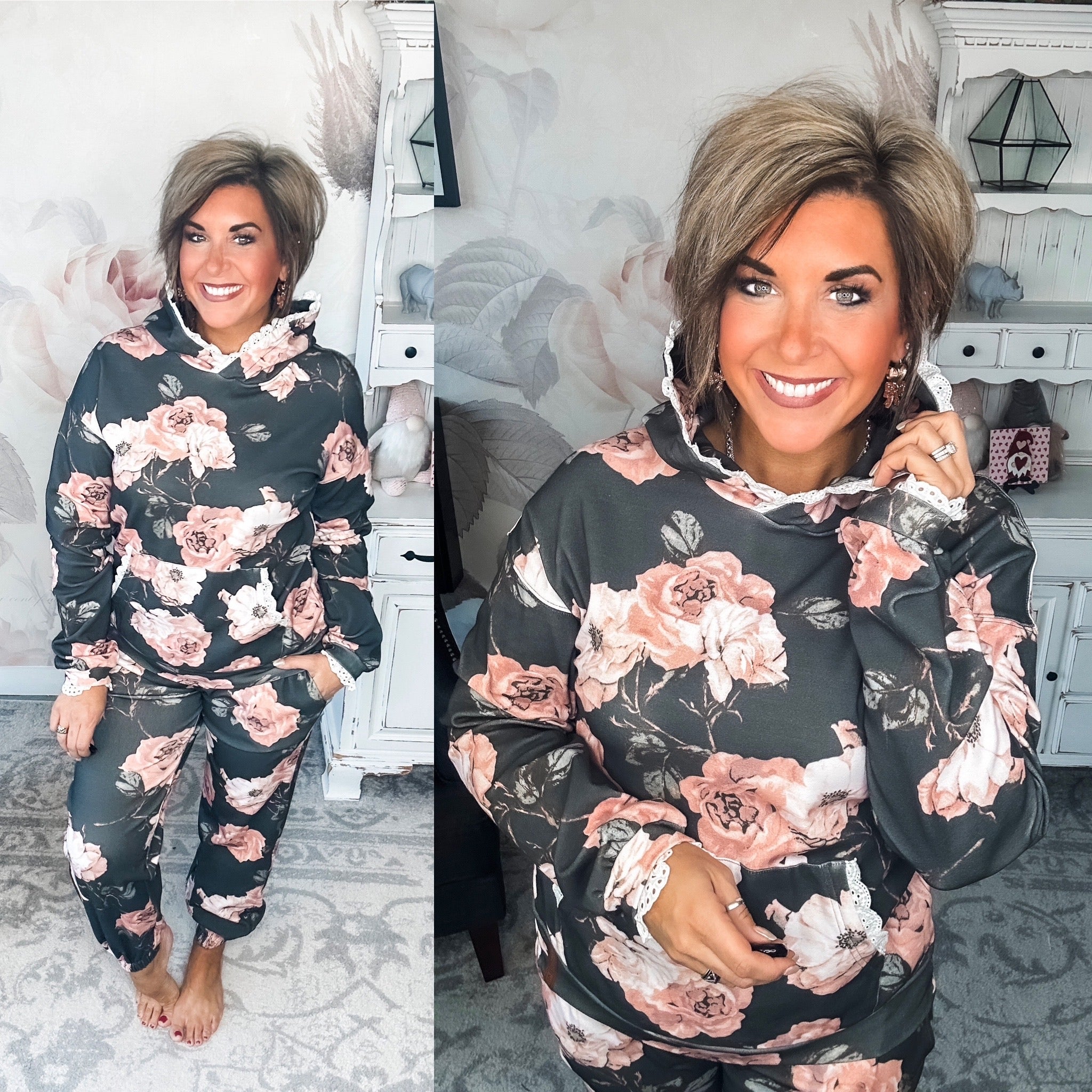 Ampersand Avenue University Hoodie - Blush & Blooms