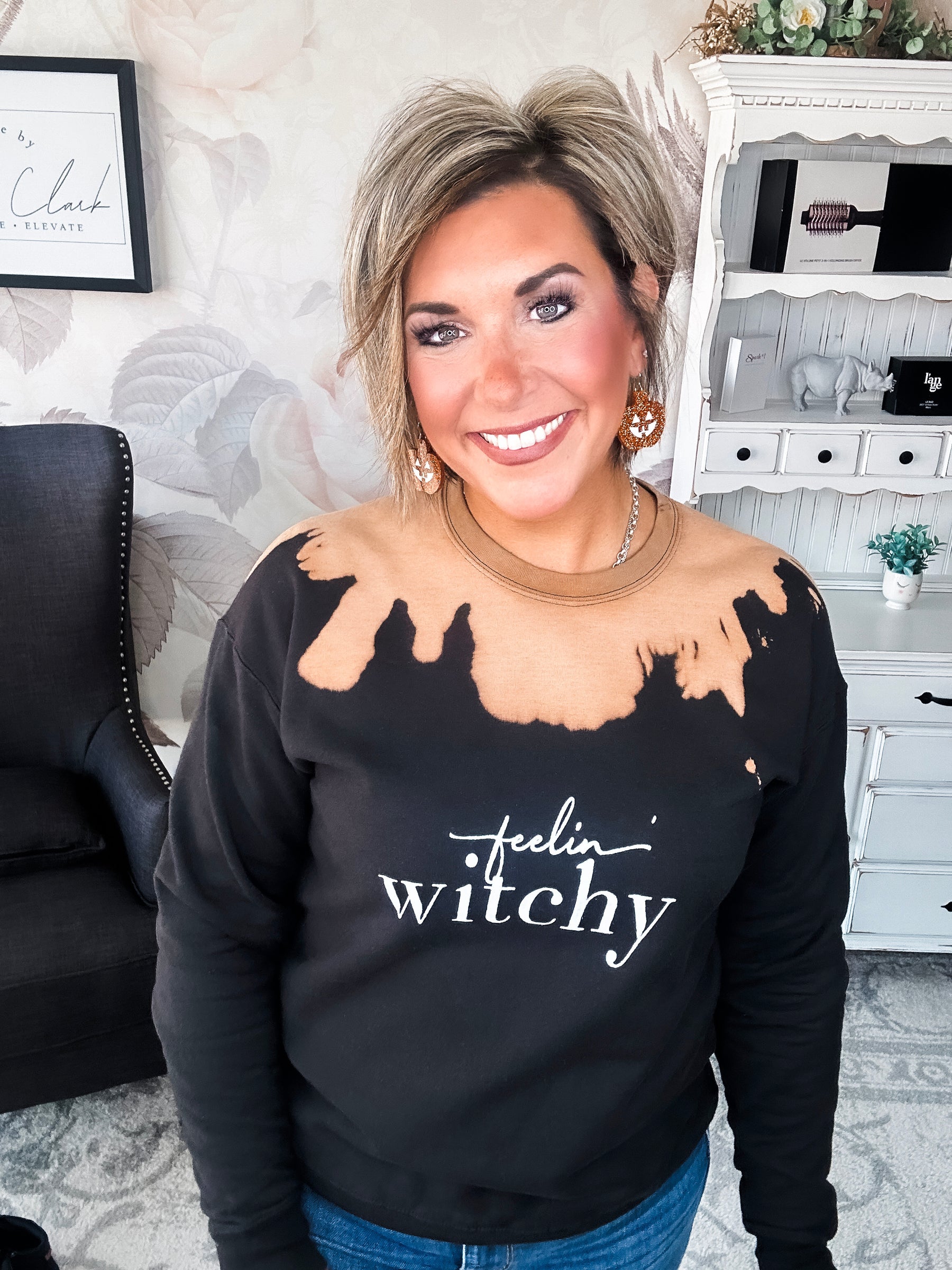 Feelin' Witchy Bleached Sweatshirt