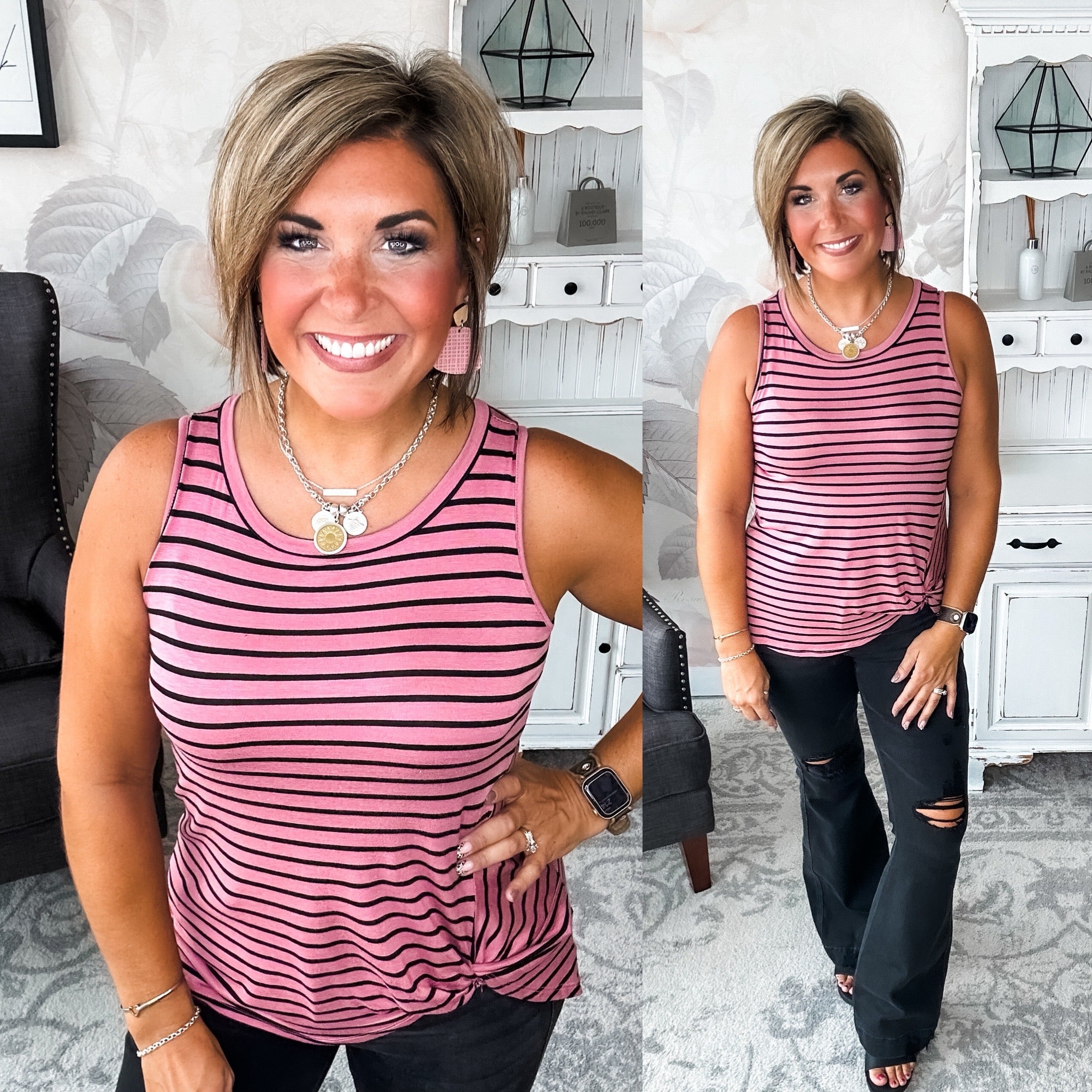 As Fast As I Can Tank - Mauve/Black
