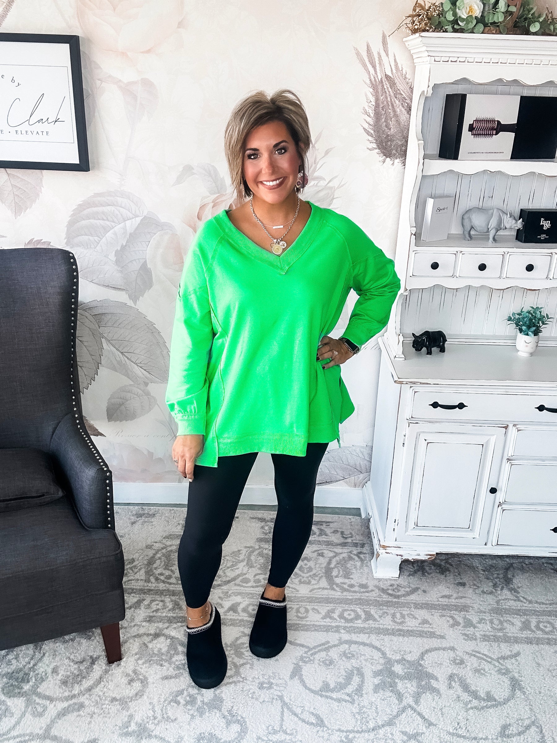 Show You What's Next Pullover - Lime