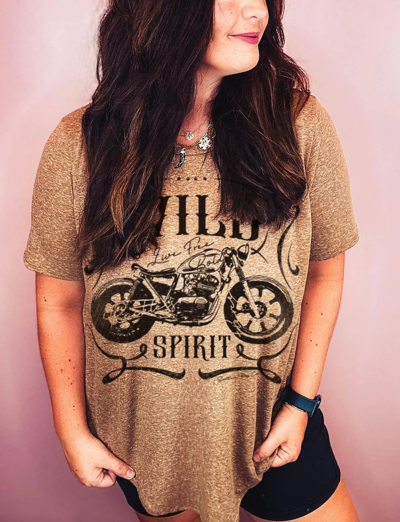 Wild Spirit Scoop Neck Graphic Tee