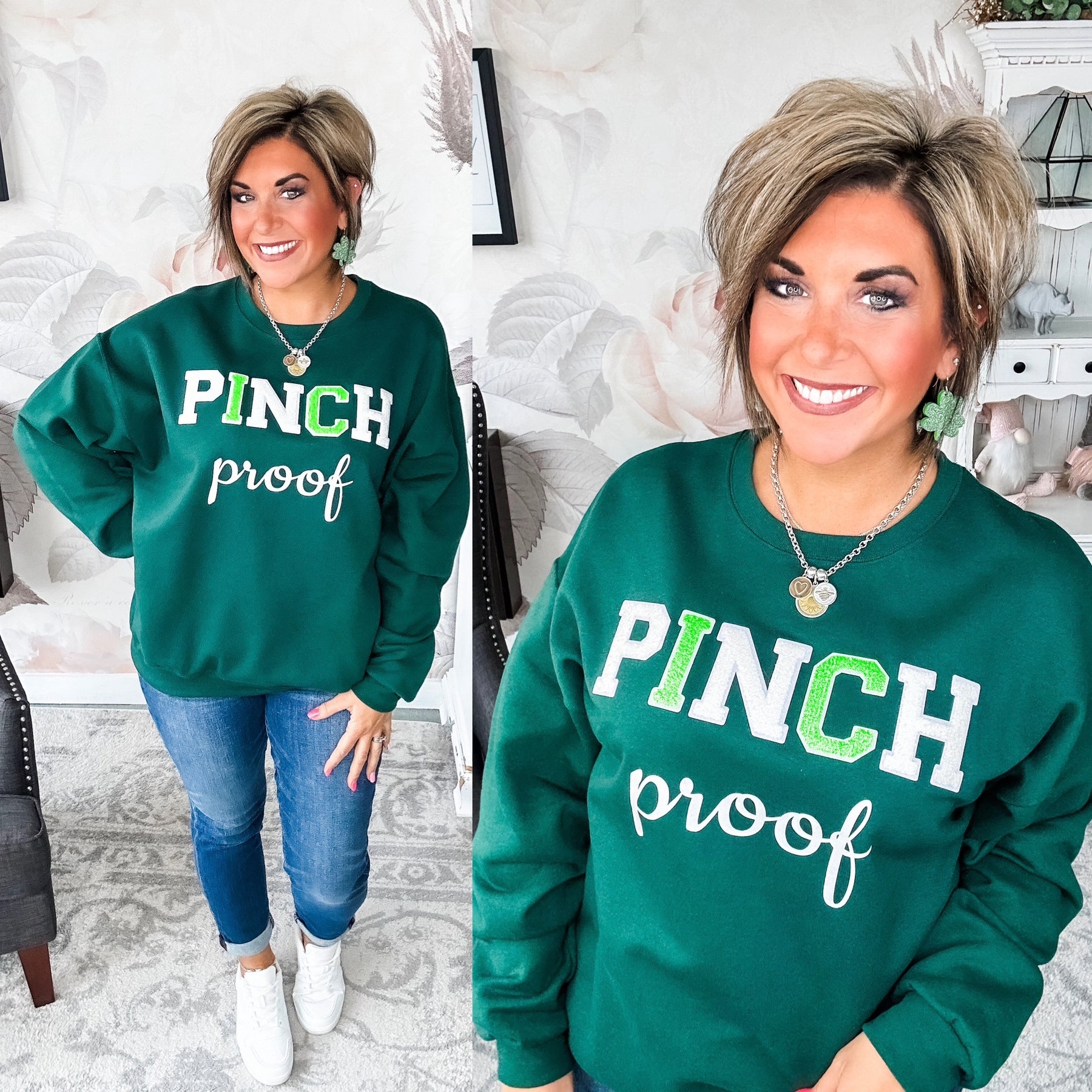 Pinch Proof Chenille Sweatshirt - Dark Green