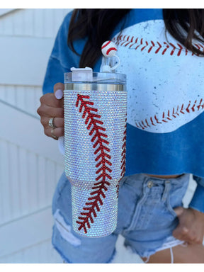 Baseball 3D Straw Topper