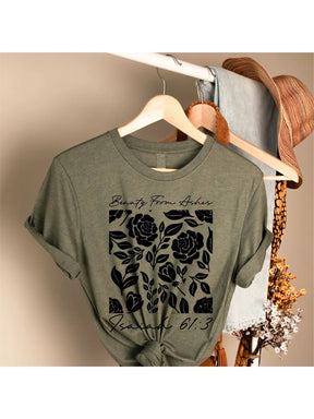 Beauty From the Ashes Graphic Tee - Olive