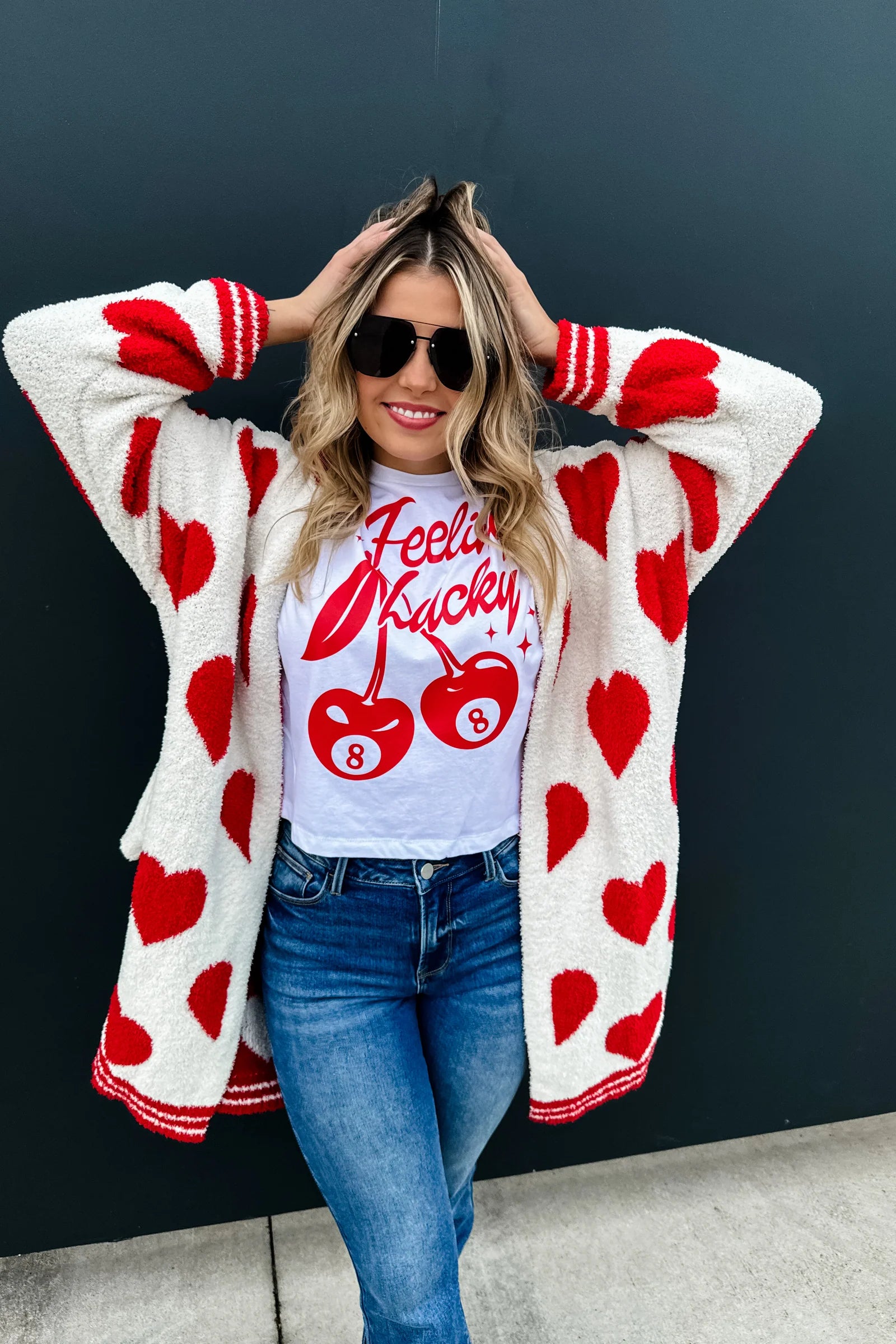 On Cloud Nine Valentine Cardigan - Red