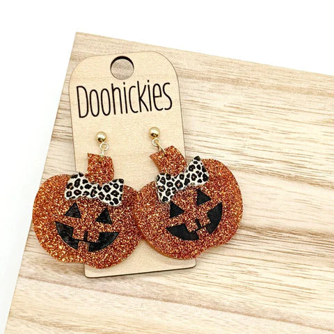 1.5" Sassy Jack-o-Lantern Dangle Earring Collection - Halloween Earrings
