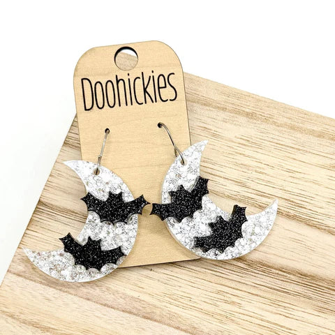 1.5" Bad Moon Rising Dangle Halloween Earrings