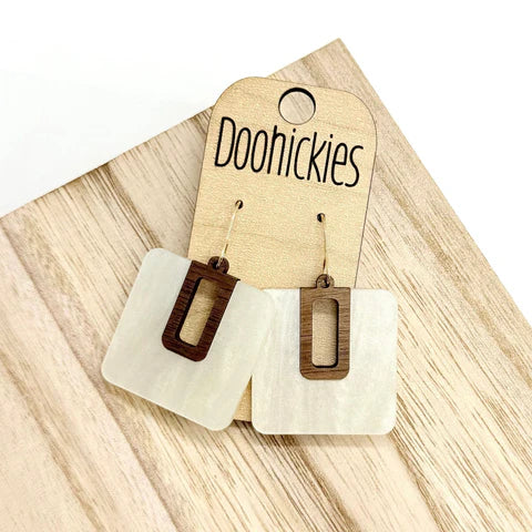 1.5" Fall-la-la-la Bellas - Fall Acrylic Earrings - Shimmer Ivory