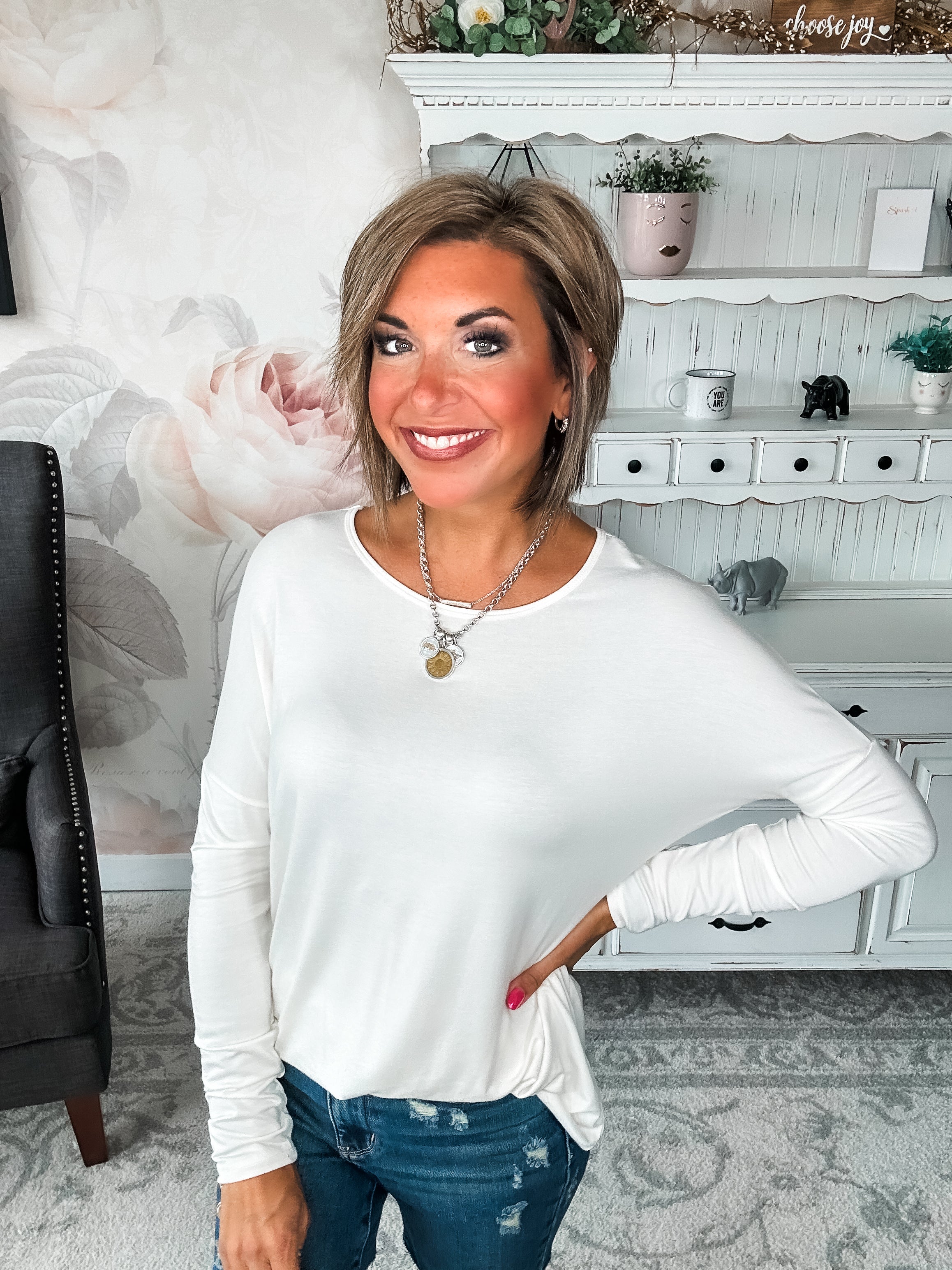 She's Fabulous Long Sleeve Tee - Ivory