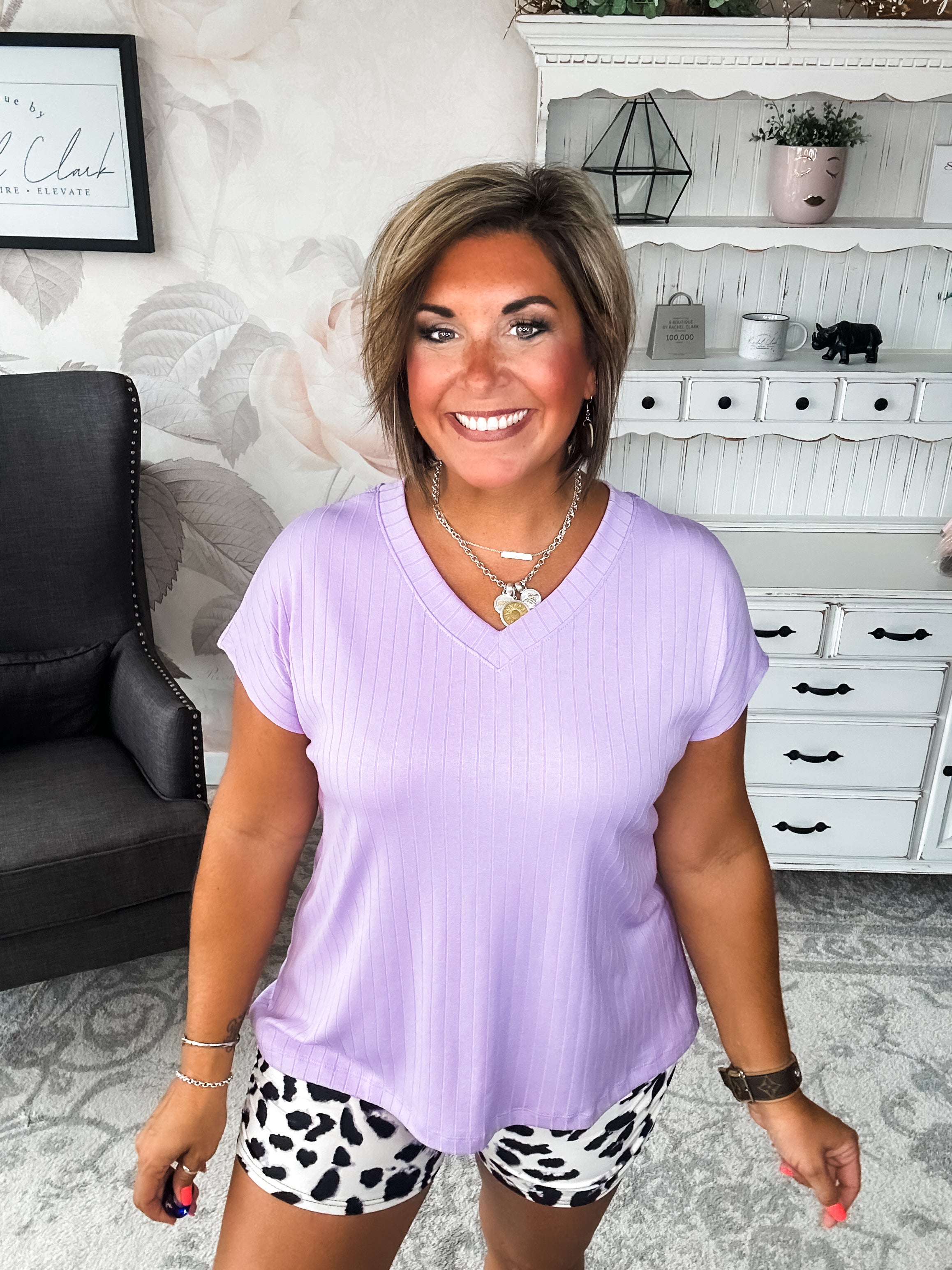 No Stories Here Top - Lavender