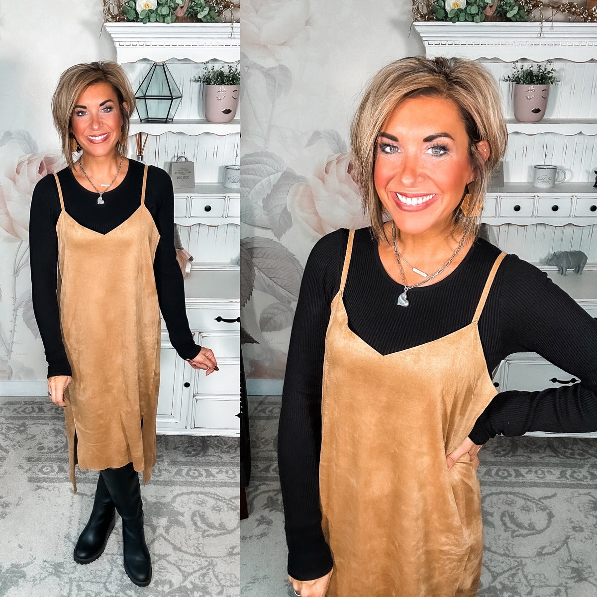 Greatest Day Ever Faux Suede Dress