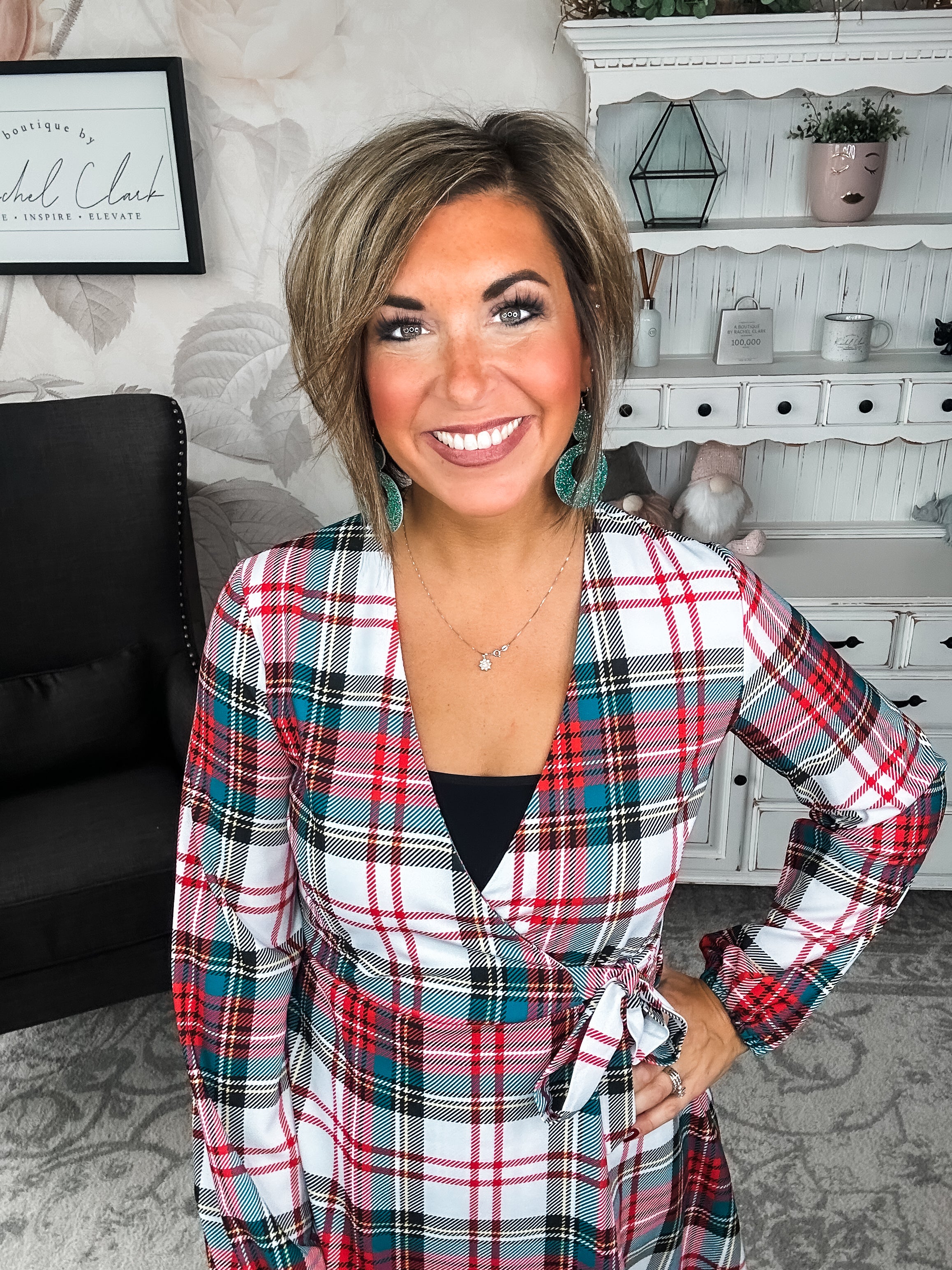 Scotch On The Rocks Plaid Christmas Dress