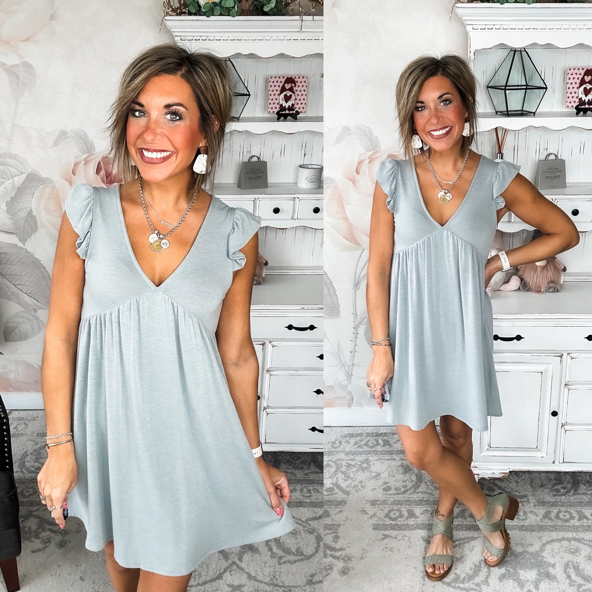 Love Yourself Flutter Sleeve Dress