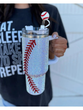 Baseball 3D Straw Topper