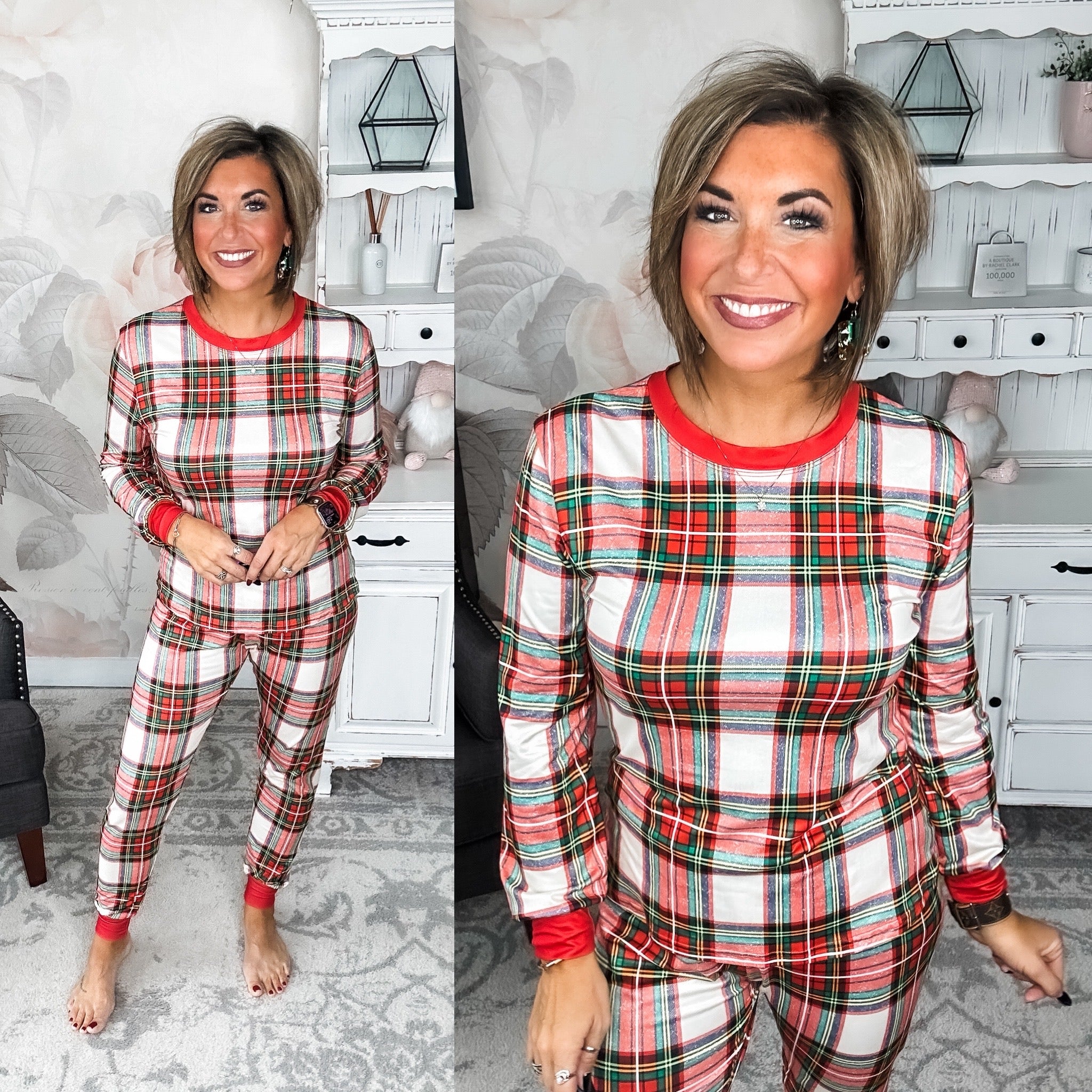 Mrs. Claus Plaid Christmas Pajamas