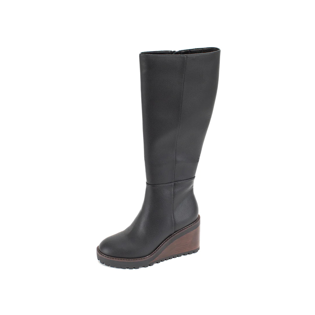 Adrena Tall Wedge Boot - Black