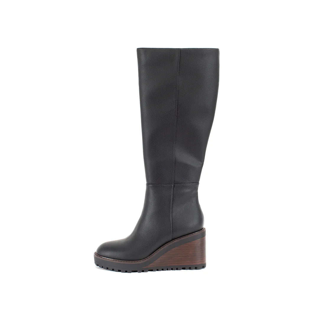 Adrena Tall Wedge Boot - Black