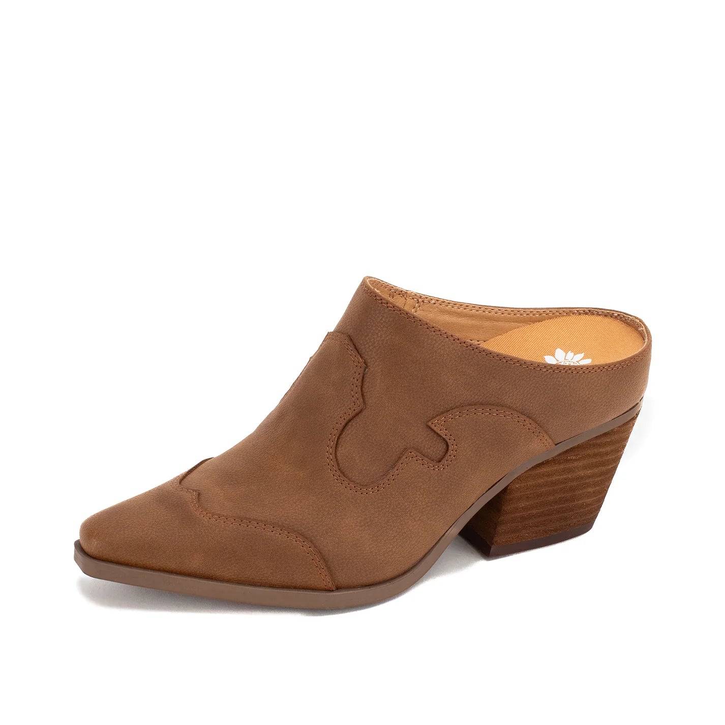 Cyan Heeled Mule - Brown