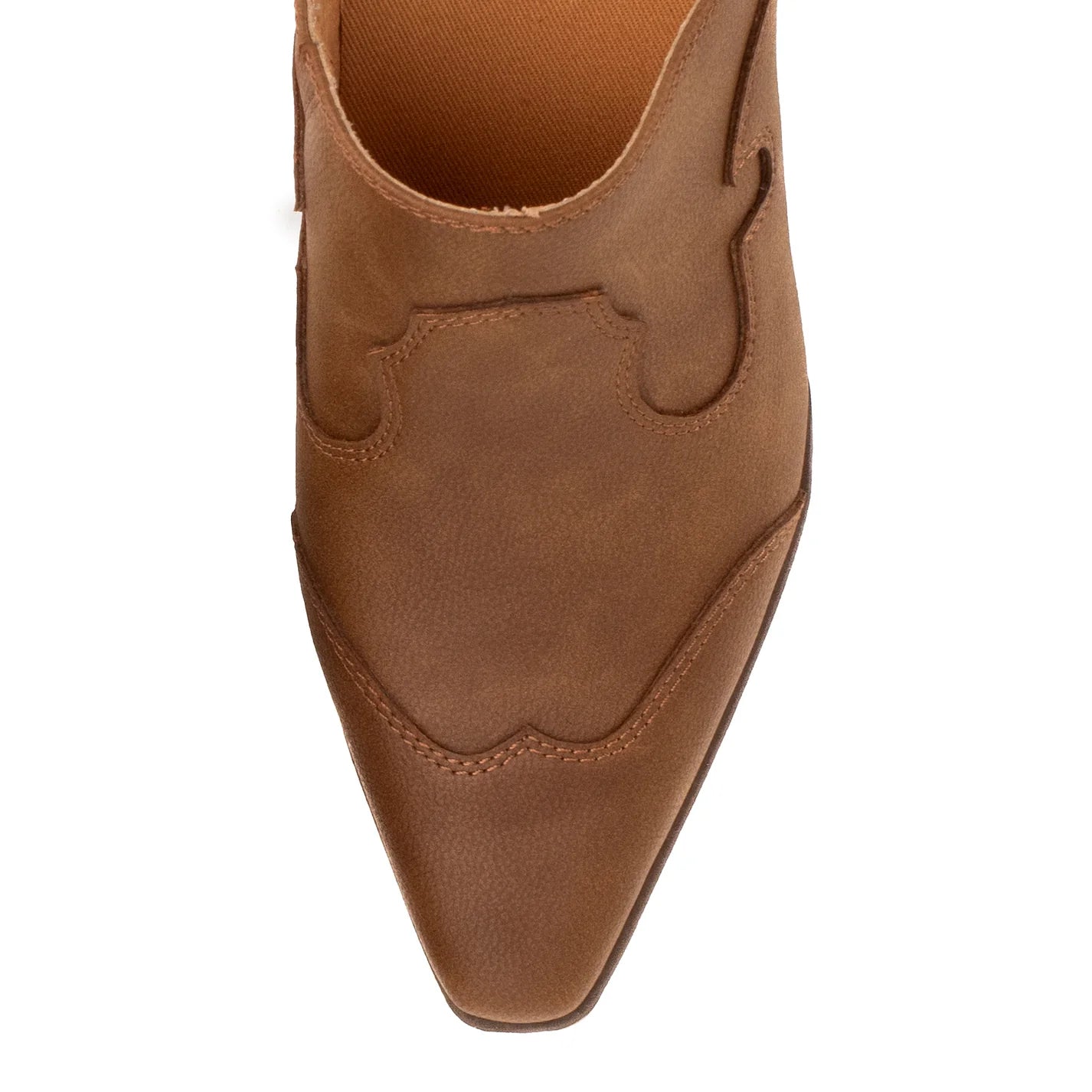 Cyan Heeled Mule - Brown