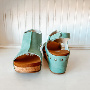 Isabella Wedge Sandal - Turquoise