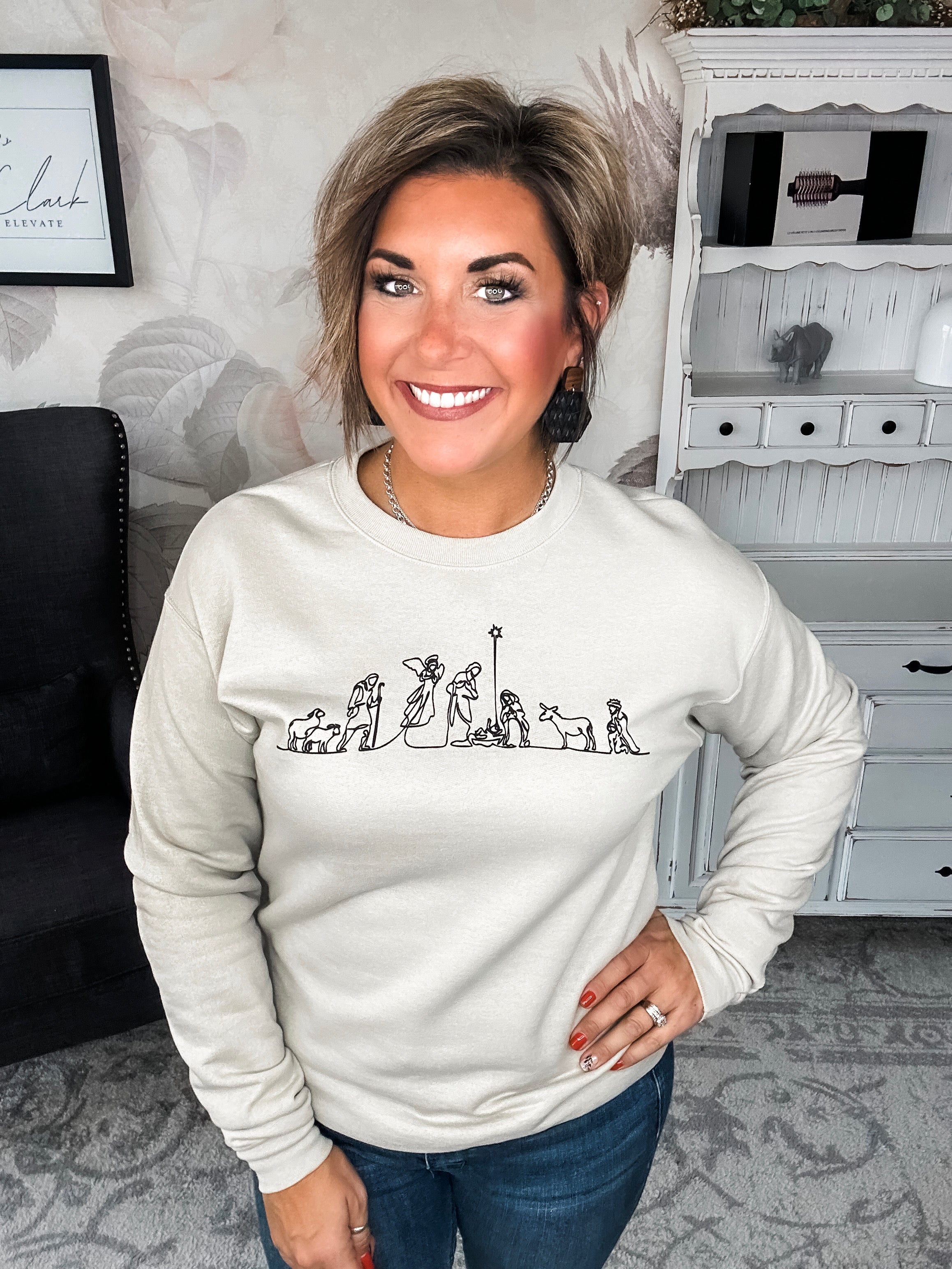 Nativity Scene Pullover Sweatshirt