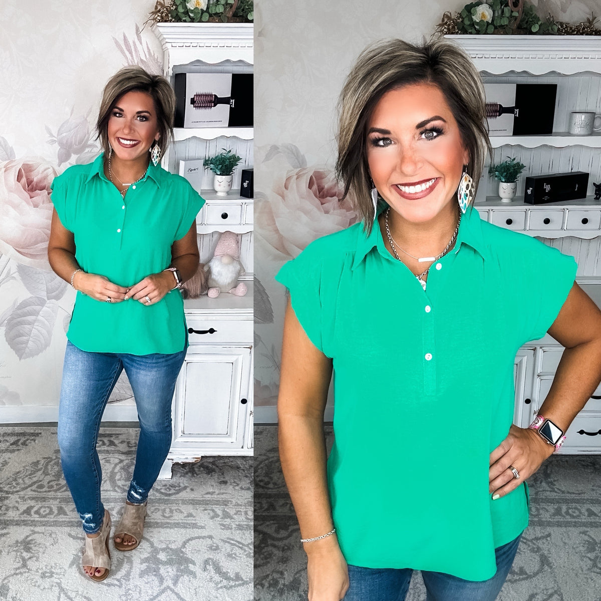 Story Of My Life Blouse - Kelly Green