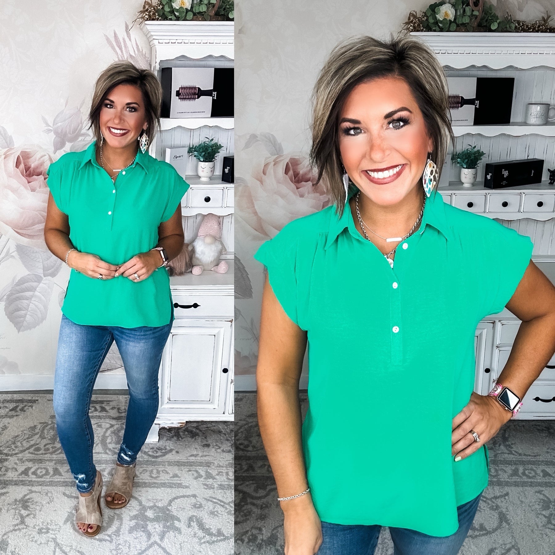 Story Of My Life Blouse - Kelly Green