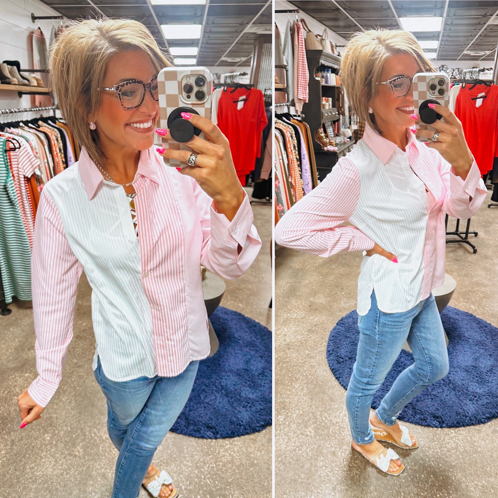 Something About You Colorblock Button Down