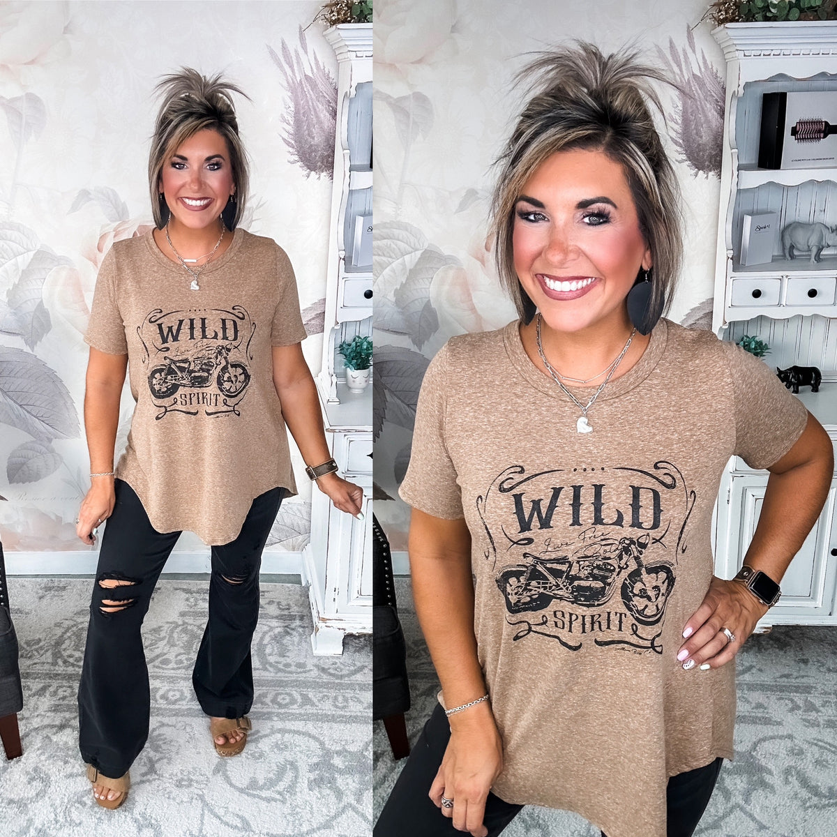 Wild Spirit Scoop Neck Graphic Tee