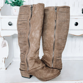 Very Strippy Tall Boot - Taupe