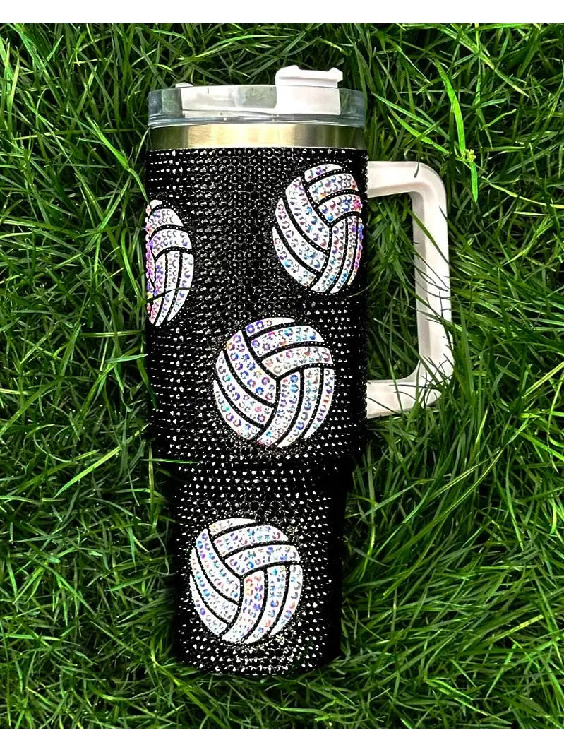 Crystal Volleyball "Blinged Out" 40 Oz. Tumbler