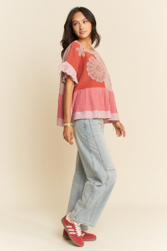 Don't Wanna Go Home Patchwork Sweater