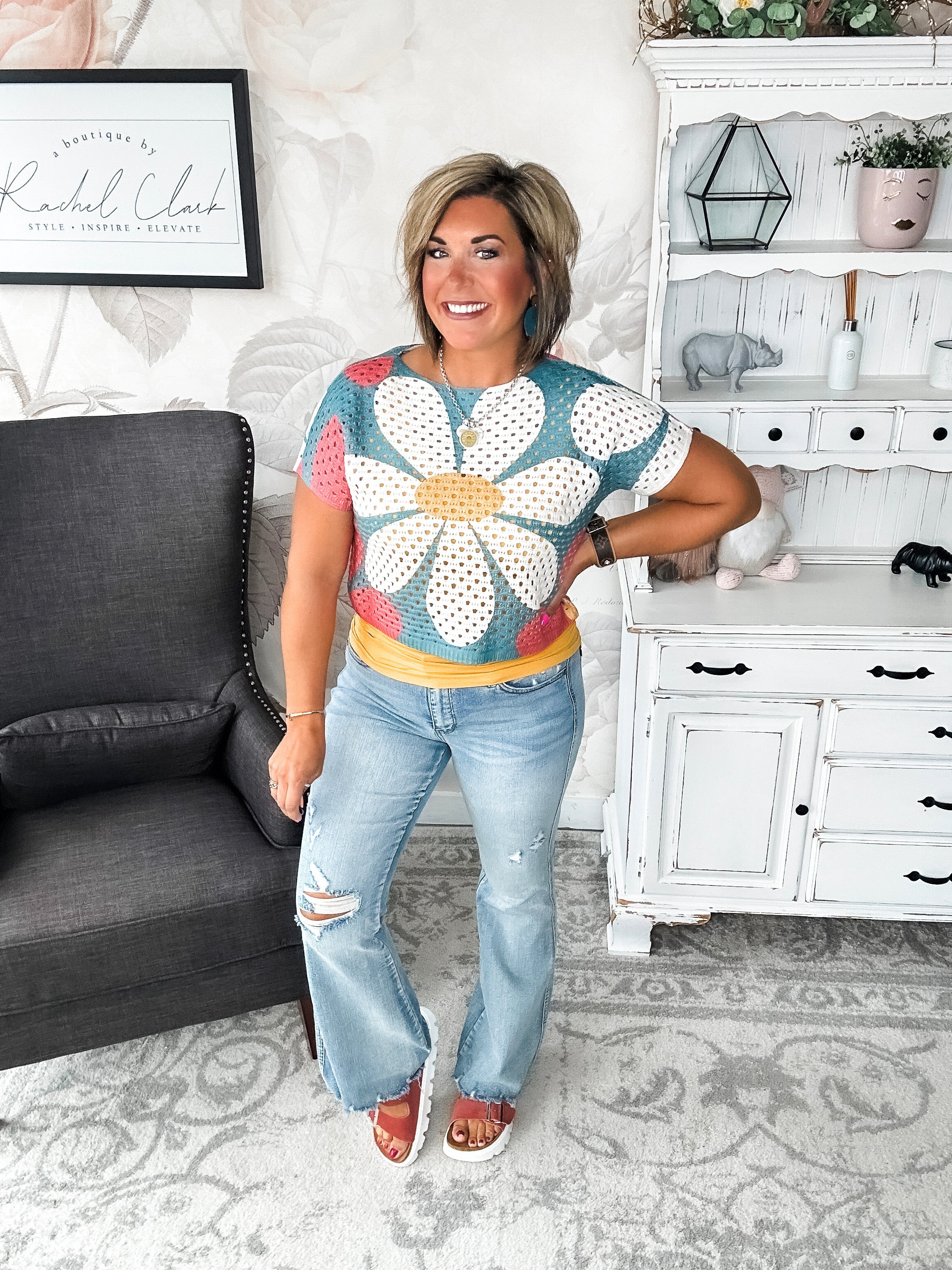 Garden Vibes Crochet Sweater