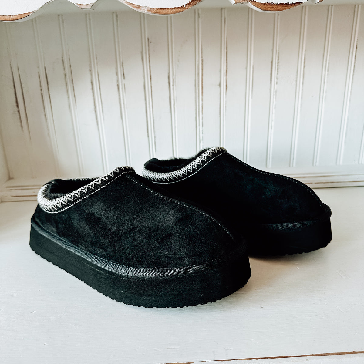 Charlie Platform Slipper - Black