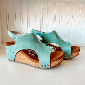 Isabella Wedge Sandal - Turquoise