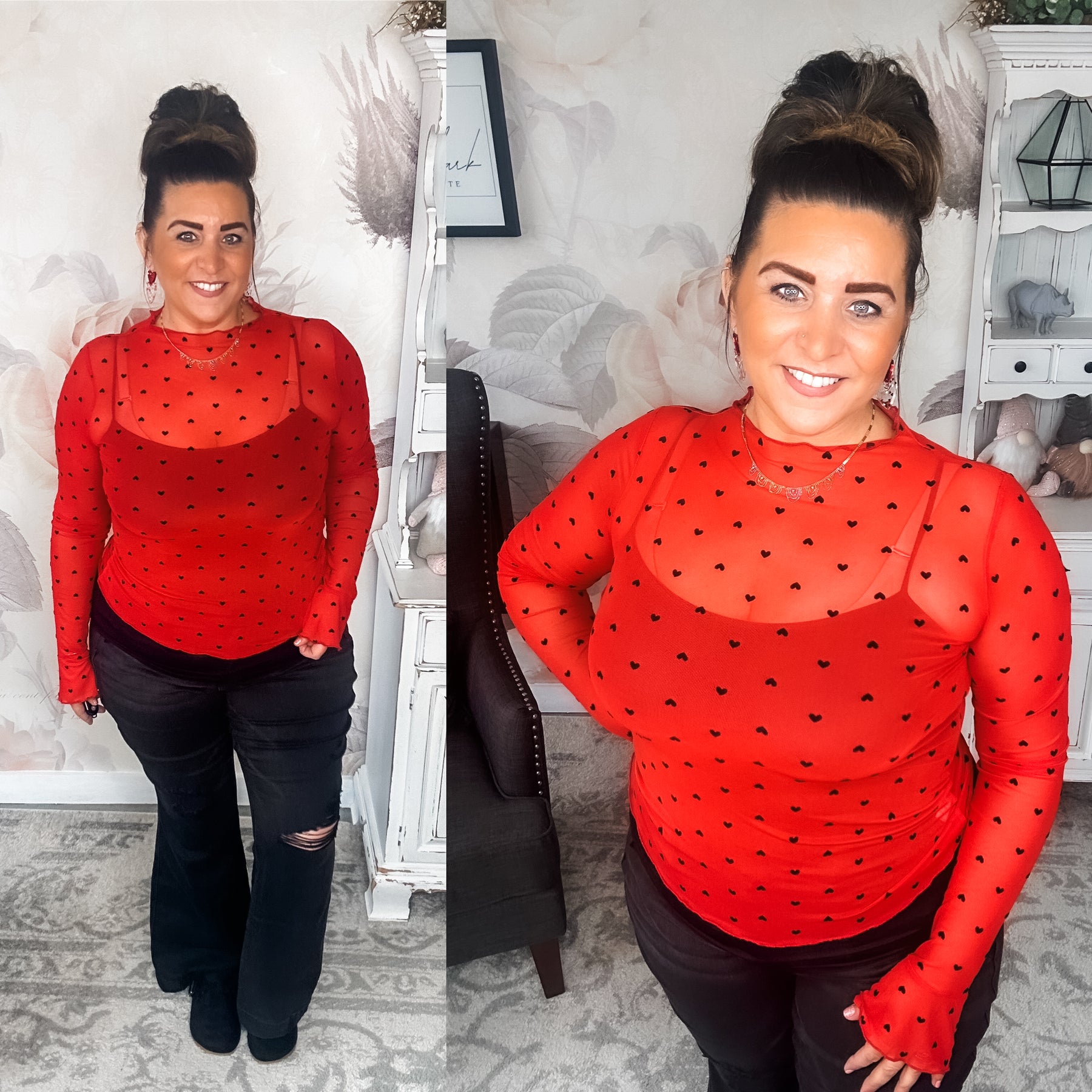 Still In To You Mesh Top - Red