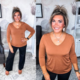 Find The Answer V-neck Top - Rust