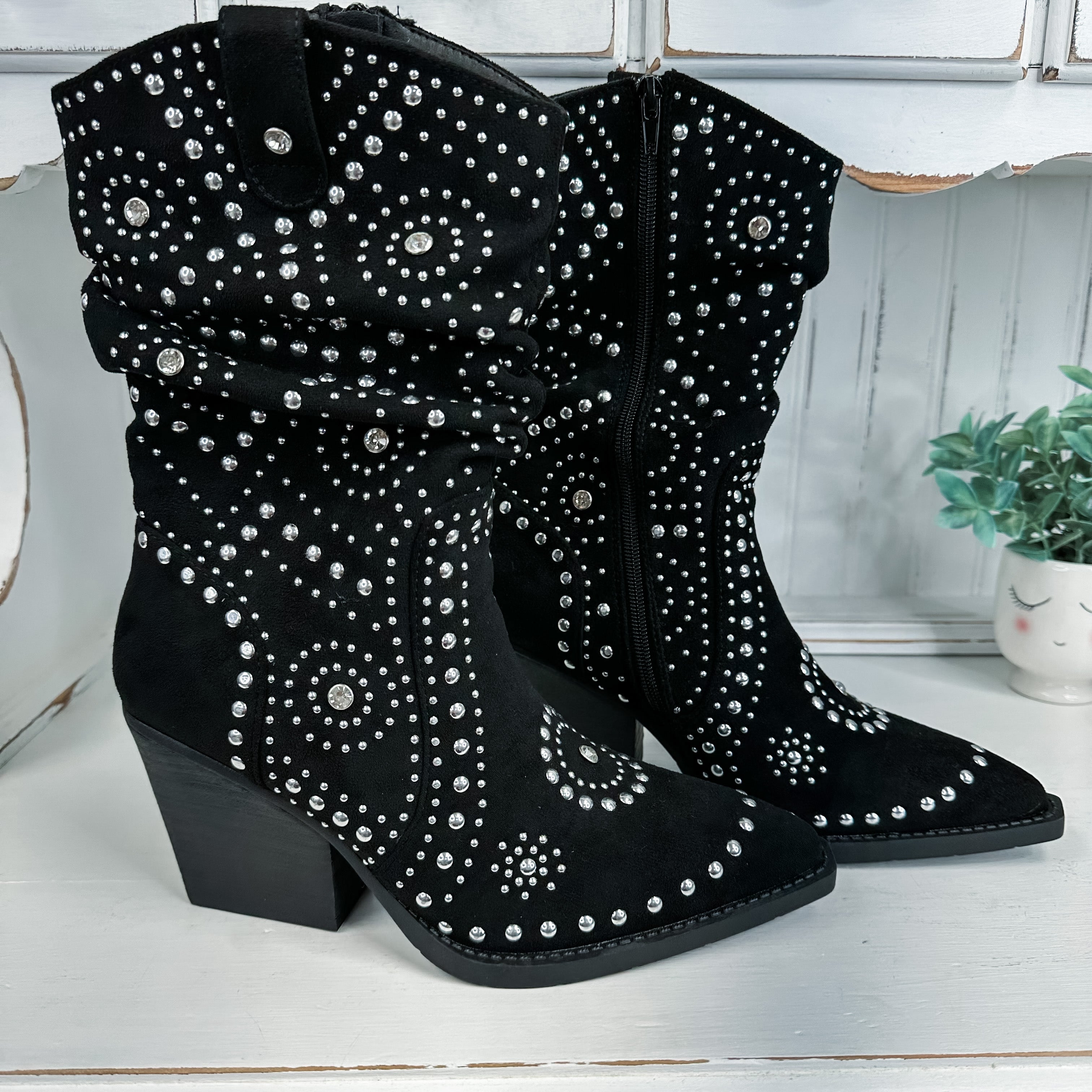 Stellar Studded Boot - Black