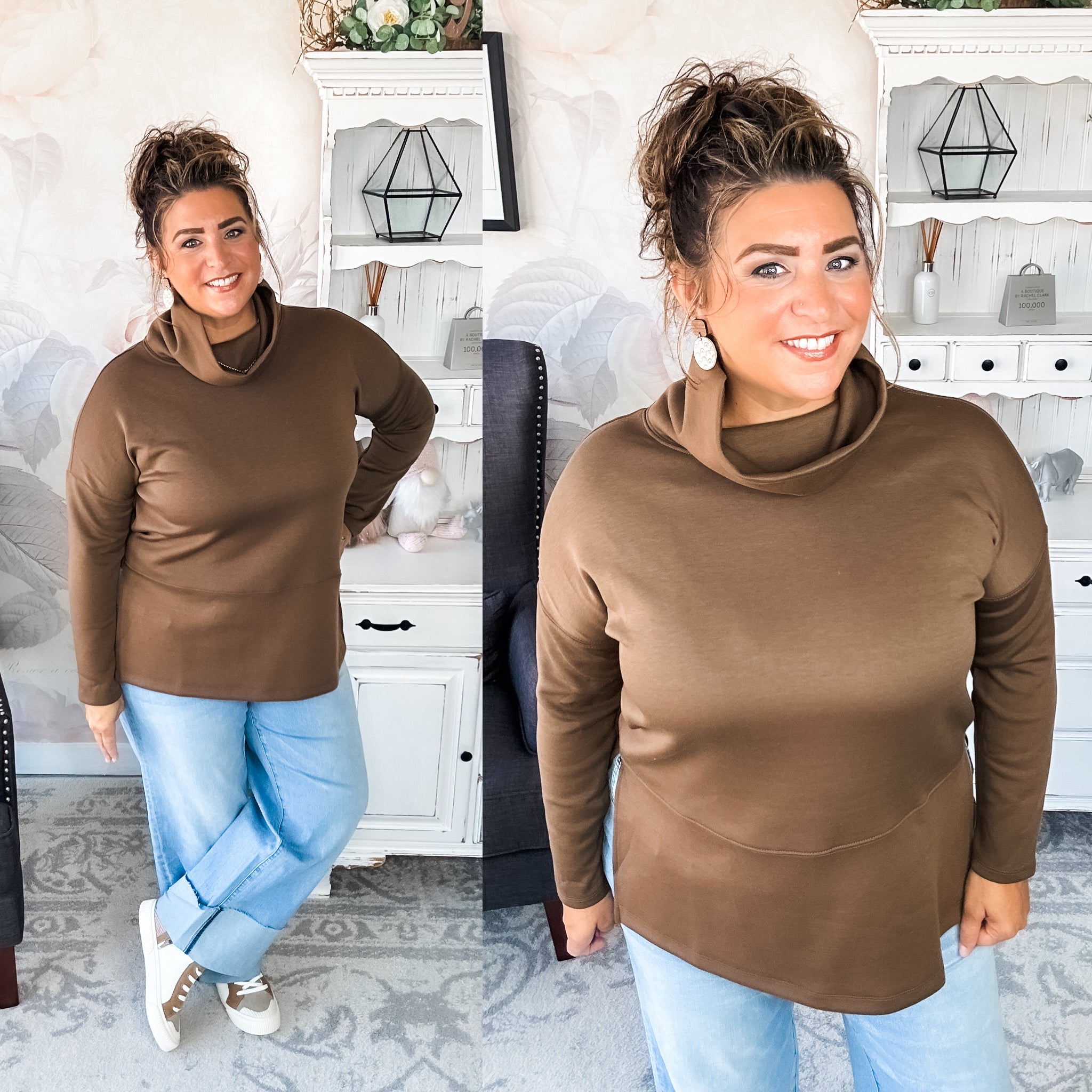 Cozy On The Weekend Cowlneck - Mocha